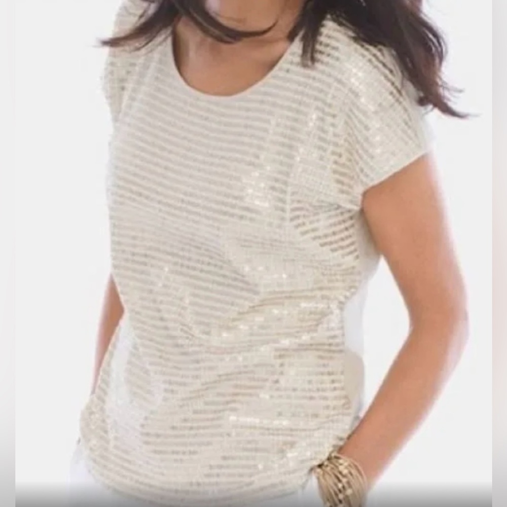 Chico’s Gold Sequin Top